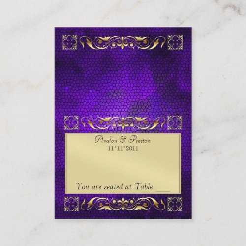 Emperior Purple Folding Table Placecard