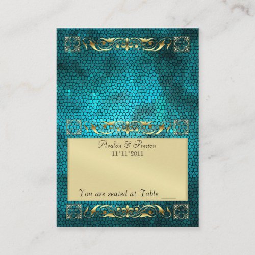 Emperior Teal Folding Table Placecard