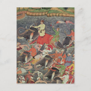 Emperor Akbar crossing the River Ganges Postcard