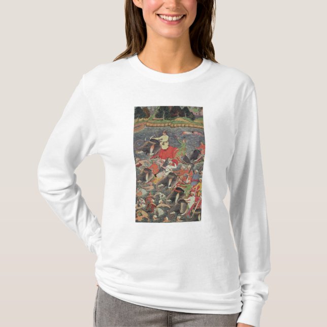Emperor Akbar  crossing the River Ganges T-Shirt (Front)