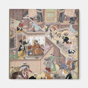 Emperor Akbar (r.1556-1605) inspecting the buildin Magnet