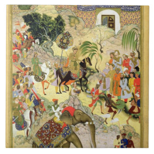 Emperor Akbar's triumphant entry into Surat, from Ceramic Tile