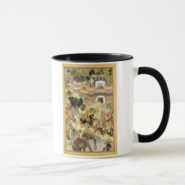 Emperor Akbar's triumphant entry into Surat, from Mug (Right)