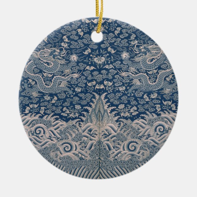 Emperor Dragon Design Detail 19th century China  Ceramic Ornament (Front)