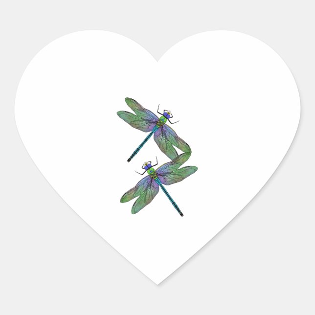 emperor dragonfly heart sticker (Front)