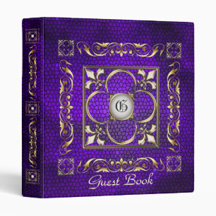Emperor Fleur De Lis purple Guest Book Binder