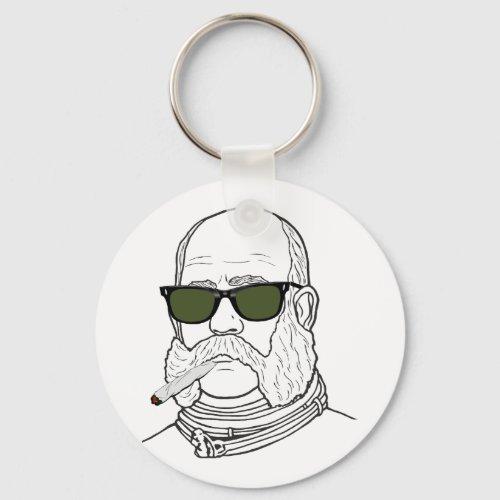 Emperor Franz Josep with glasses and cigarettes Keychain