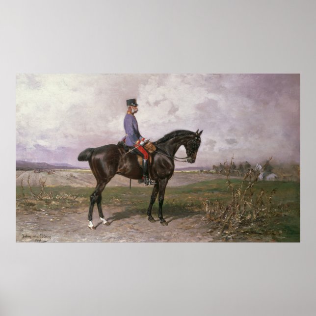 Emperor Franz Joseph I on his Austrian horse Poster (Front)