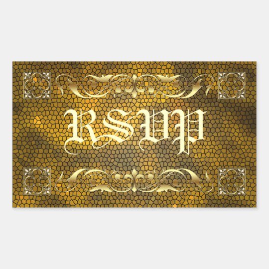 Emperor Gold Stained Glass RSVP Sticker