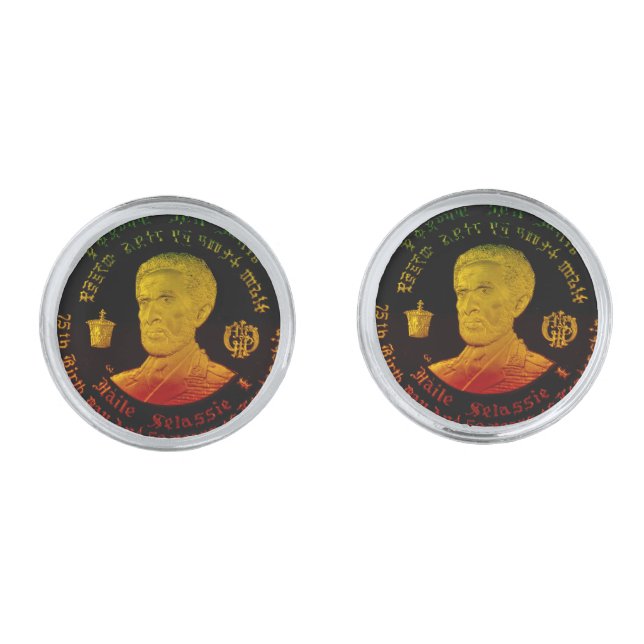 Emperor Haile Selassie Cufflinks (Front)