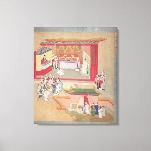 Emperor Hui Tsung practising with the Buddhist Canvas Print