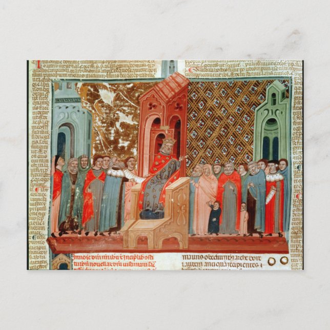 Emperor Justinian  and his court Postcard (Front)