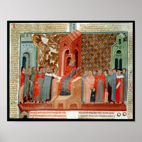 Emperor Justinian  and his court Poster