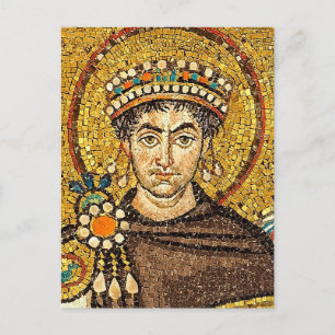 Emperor Justinian Byzantine Mosaic Icon  Postcard