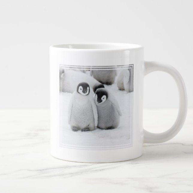 Emperor Penguin Chicks on Ice in Antarctica Giant Coffee Mug (Right)