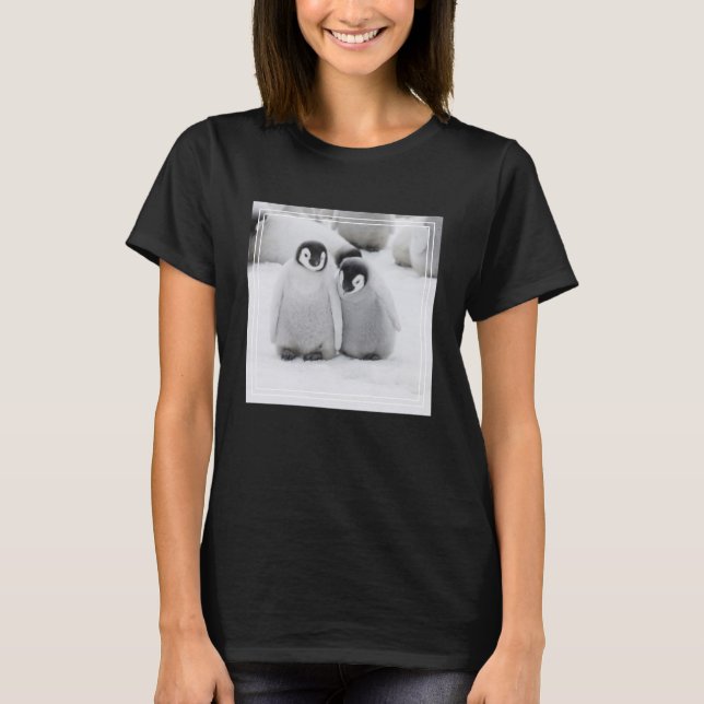 Emperor Penguin Chicks on Ice in Antarctica T-Shirt (Front)