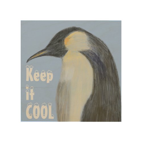 Emperor Penguin Climate Change Wood Wall Art