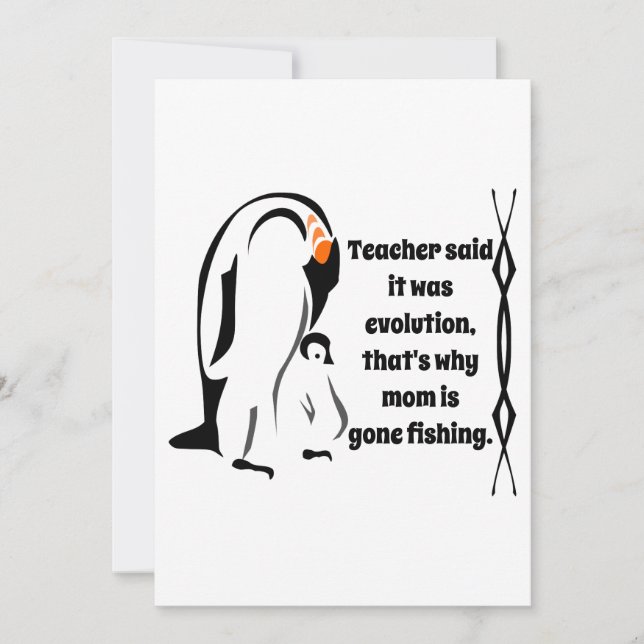Emperor Penguin Father Standing with Son Holiday Card (Front)