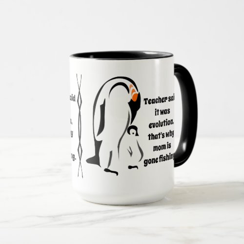 Emperor Penguin Father Standing with Son Mug