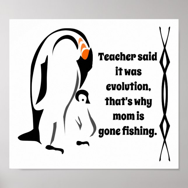 Emperor Penguin Father Standing with Son Poster (Front)