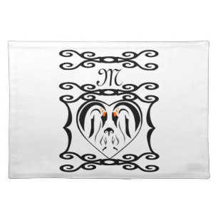 Emperor Penguin Forever Love Birds Cloth Placemat