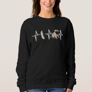 Emperor Penguin Pug Heartbeat Dog Sweatshirt