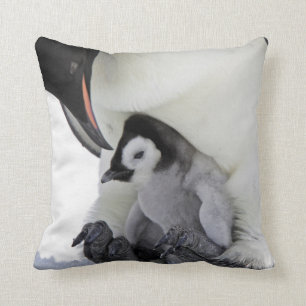 Emperor Penguin Snow Hill Island Throw Pillow