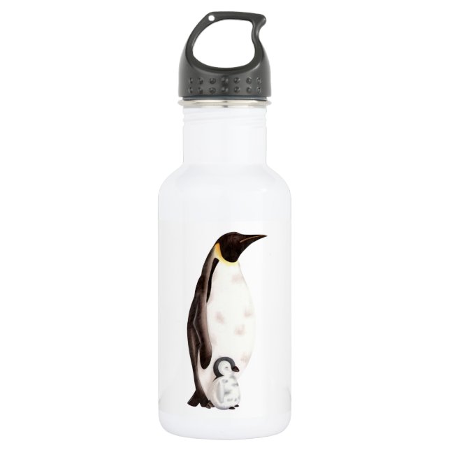 Emperor penguin stainless steel water bottle (Front)