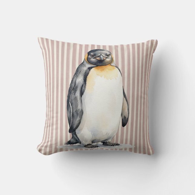 Emperor Penguin Wildlife Throw Pillow Cover (Front)