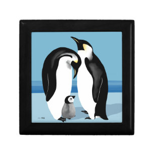 Emperor Penguin With Baby Chick Keepsake Box