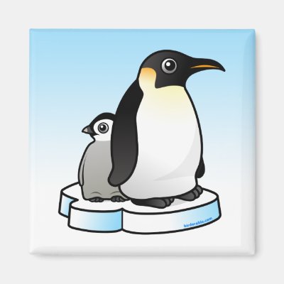 Emperor Penguin with Chick Magnet