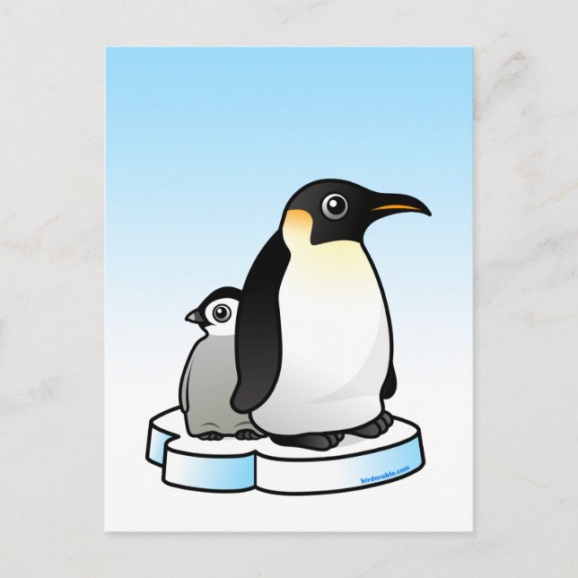 Emperor Penguin with Chick Postcard (Front)