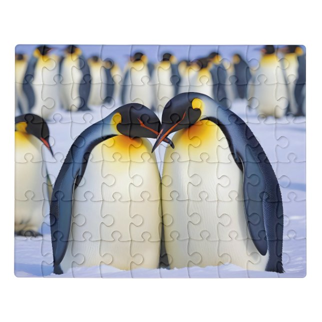 Emperor Penguins Animal Nature Wildlife Affection  Jigsaw Puzzle (Puzzle Horizontal)