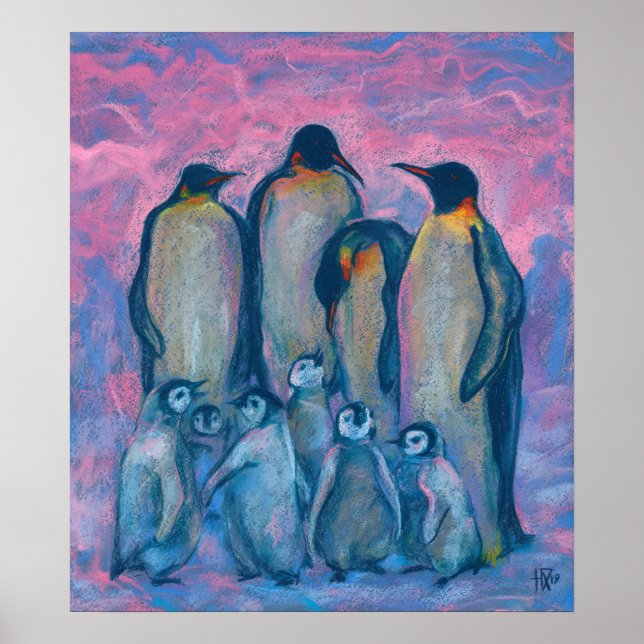 Emperor Penguins, Antarctic Birds Parents and Kids Poster (Front)