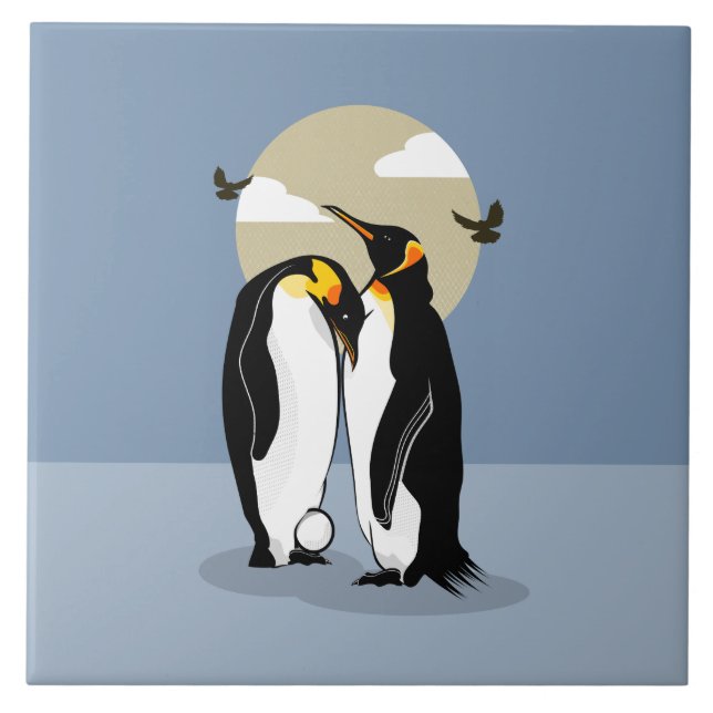 Emperor PENGUINS Ceramic Tile (Front)