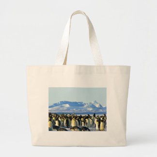 Emperor penguins large tote bag