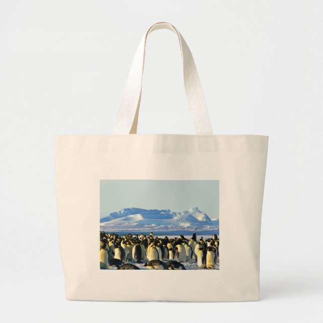 Emperor penguins large tote bag (Front)