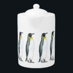 Emperor penguins Teapot<br><div class="desc">Emperor penguin: a large penguin of the genus Aptenodytes. A parade of them circles this cup. Choose from bone china cup,  espresso cup,  or jumbo mug. A playful yet elegant tea pot. Pair it with a matching cup or two for a sweet,  quirky housewarming or hostess gift.</div>