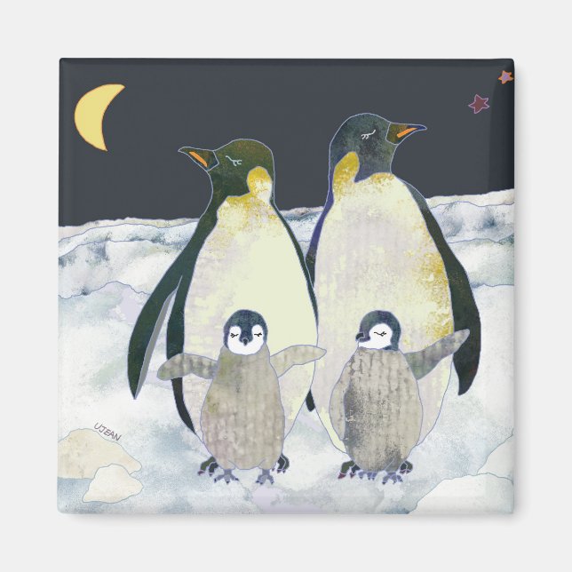 Emperor Penguins Winter Fun Magnet (Front)