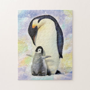 Emperor Penguins with Baby Chick Jigsaw Puzzle