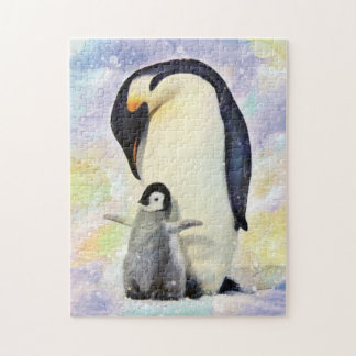 Emperor Penguins with Baby Chick Jigsaw Puzzle