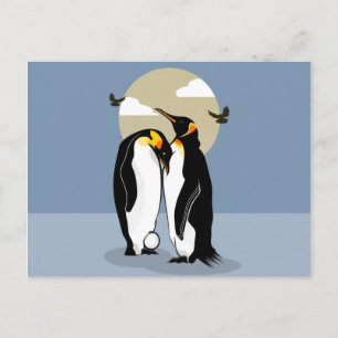 Emperor Penguins with Egg Postcard