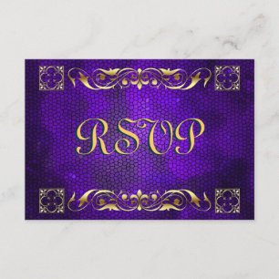 Emperor Purple Stained Glass RSVP Card
