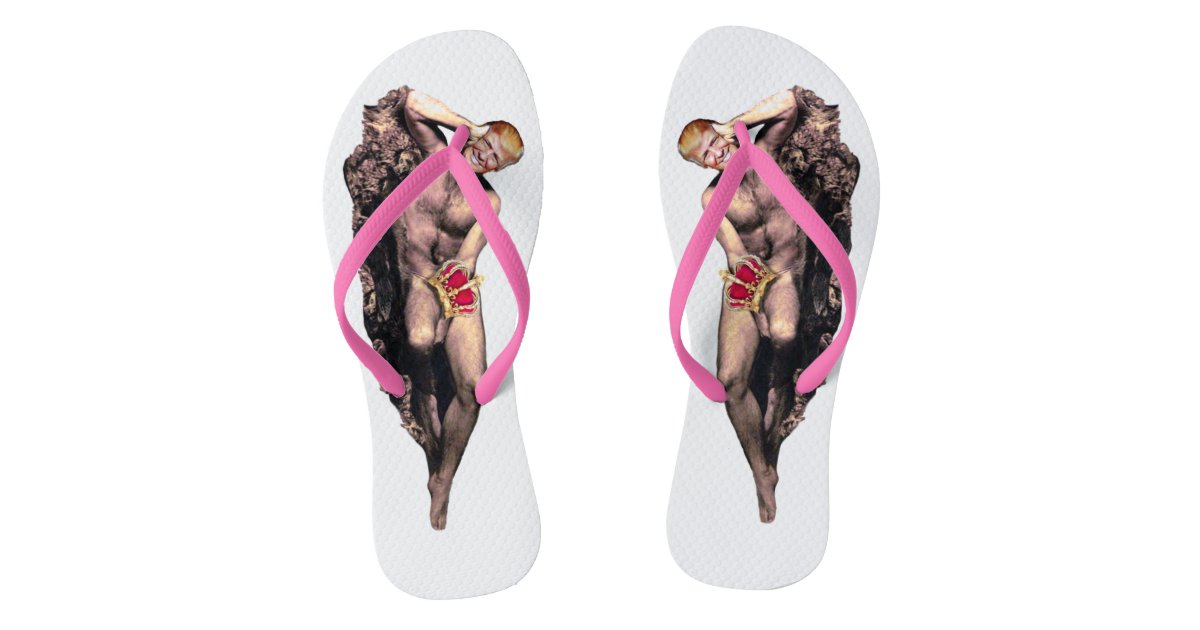 Emperor Trump Has No Clothes Flip Flops Zazzle Com