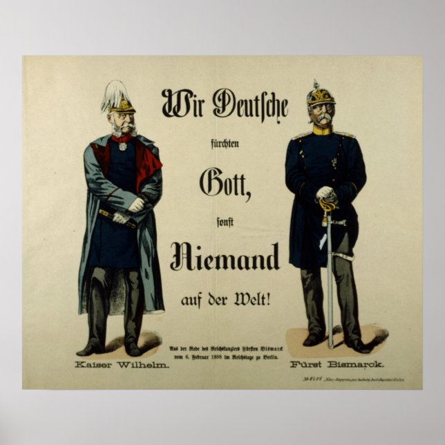 Emperor Wilhelm I and Prince Bismarck Poster (Front)