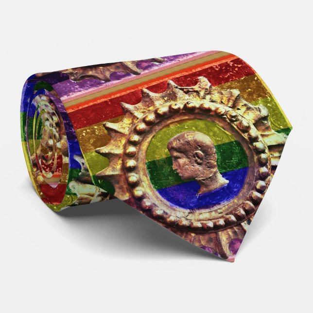 Emperor's Rainbow lgbtq Gay Pride Neck Tie (Rolled)