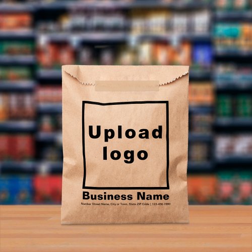 Emphasized Business Name and Logo on Brown Favor Bag