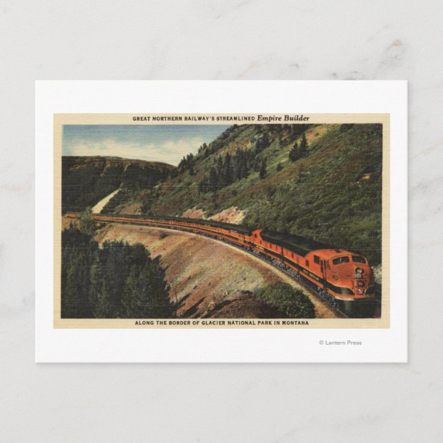 Empire Builder Train Postcard (Front)