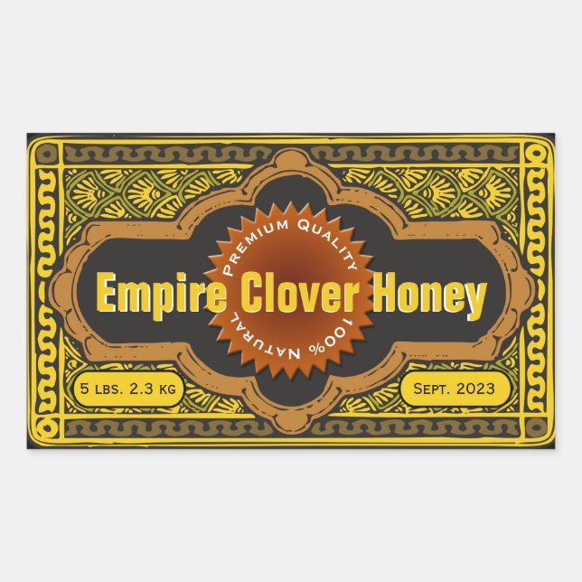 Empire Clover Large Honey Jar Rectangular Sticker (Front)