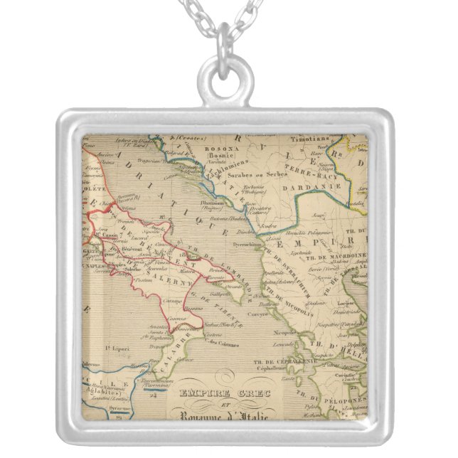 Empire Grec et Royaume d'Italie 774 a 900 Silver Plated Necklace (Front)